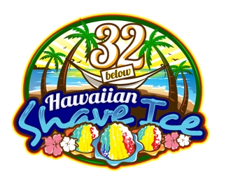 32 below hawaiian shave ice logo design by gogo