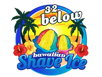 32 below hawaiian shave ice logo design by gogo