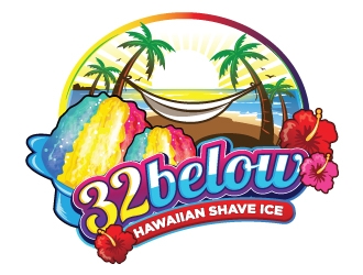 32 below hawaiian shave ice logo design by gogo