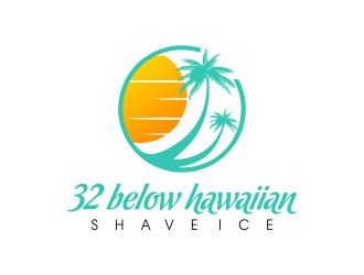 32 below hawaiian shave ice logo design by JessicaLopes