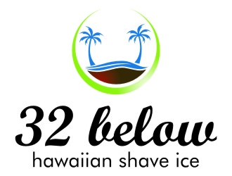 32 below hawaiian shave ice logo design by jetzu