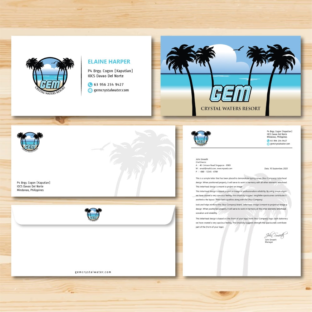 GEM Crystal Waters Resort logo design by Boomstudioz