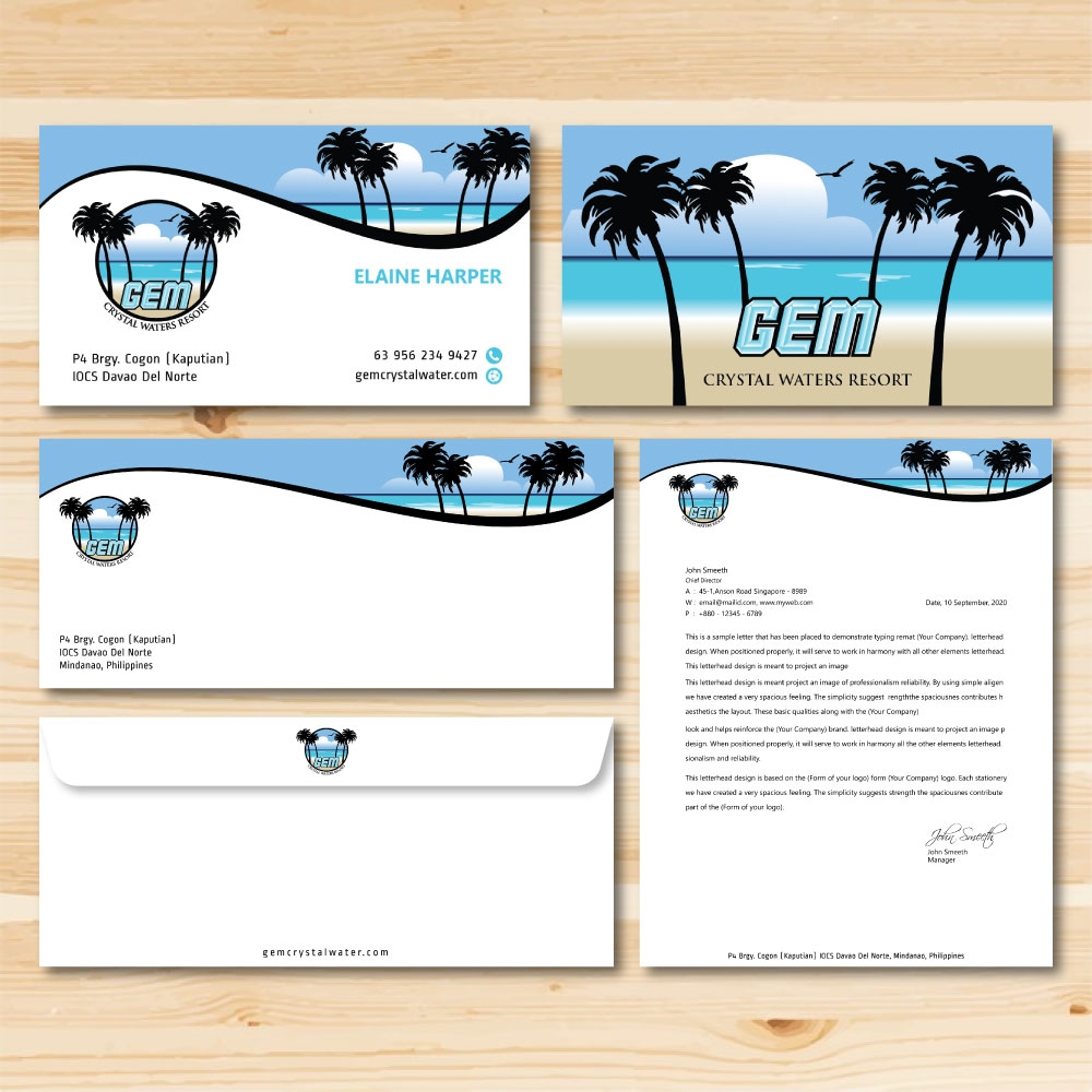 GEM Crystal Waters Resort logo design by Boomstudioz