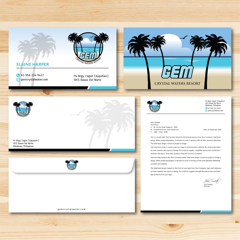 GEM Crystal Waters Resort logo design by Boomstudioz