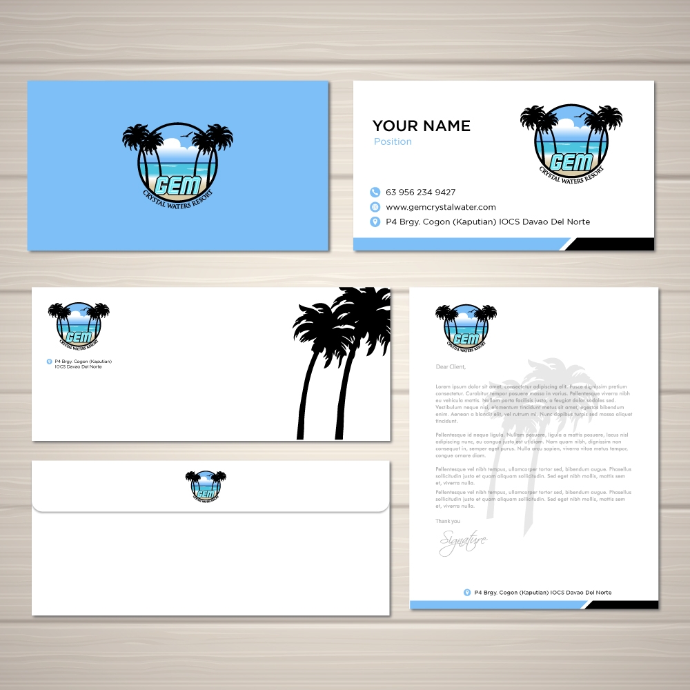 GEM Crystal Waters Resort logo design by labo