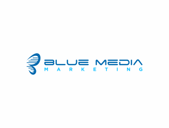 BLUE MEDIA Marketing logo design by ammad