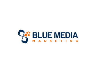 BLUE MEDIA Marketing logo design by santrie