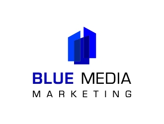 BLUE MEDIA Marketing logo design by BrainStorming