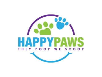 Happy Paws They Poop We Scoop logo design by gipanuhotko