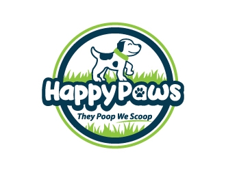 Happy Paws They Poop We Scoop logo design by jaize