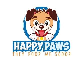 Happy Paws They Poop We Scoop logo design by boybud40