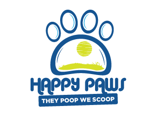 Happy Paws They Poop We Scoop logo design by logoguy