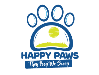 Happy Paws They Poop We Scoop logo design by logoguy