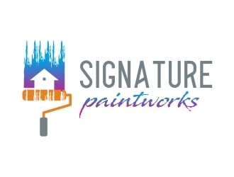 Signature Paintworks  logo design by adwebicon