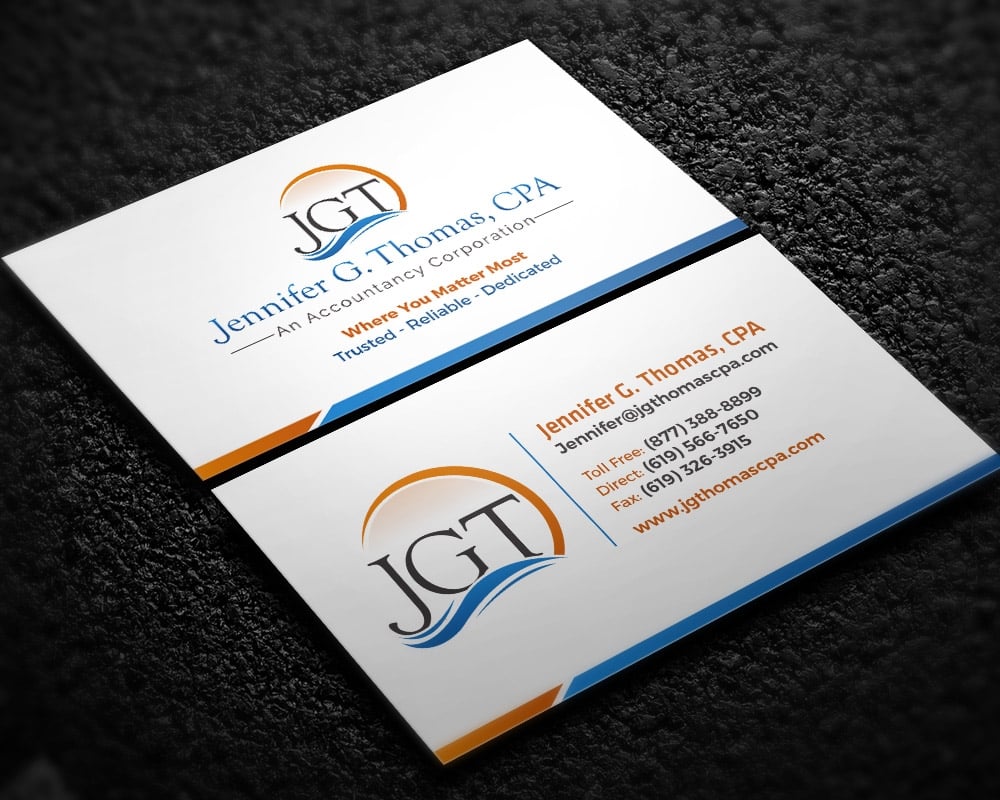 Jennifer G. Thomas, CPA An Accountancy Corporation logo design by scriotx