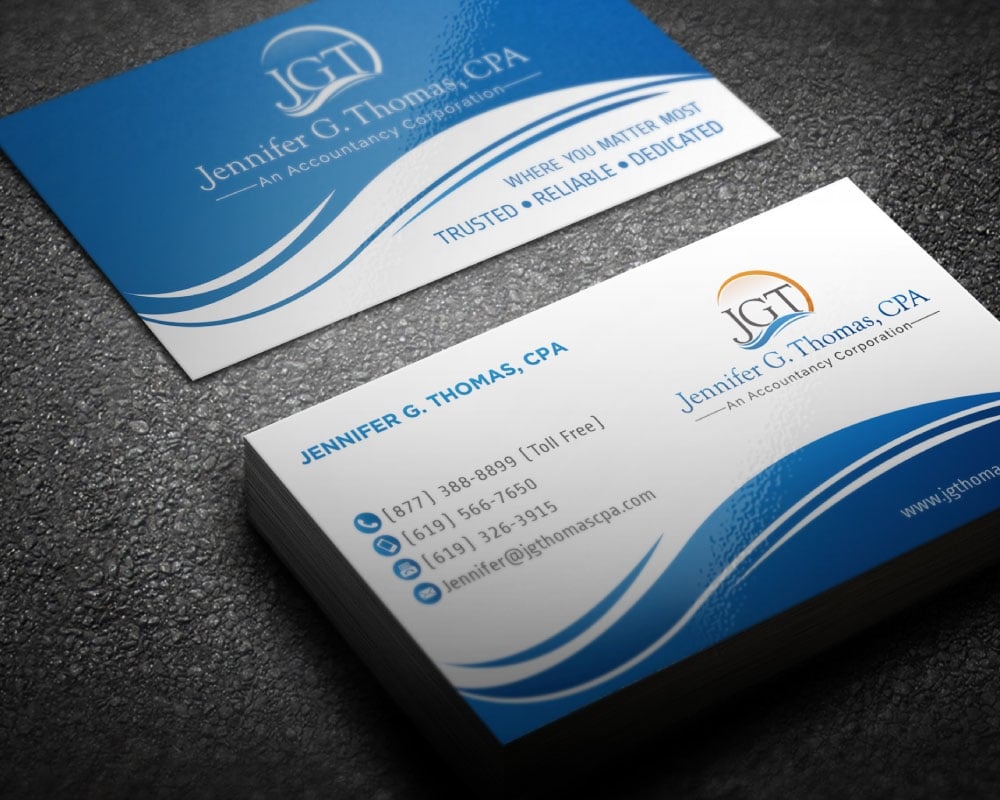 Jennifer G. Thomas, CPA An Accountancy Corporation logo design by Boomstudioz