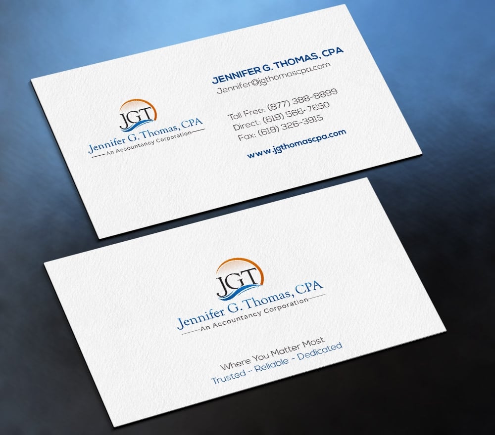 Jennifer G. Thomas, CPA An Accountancy Corporation logo design by fritsB