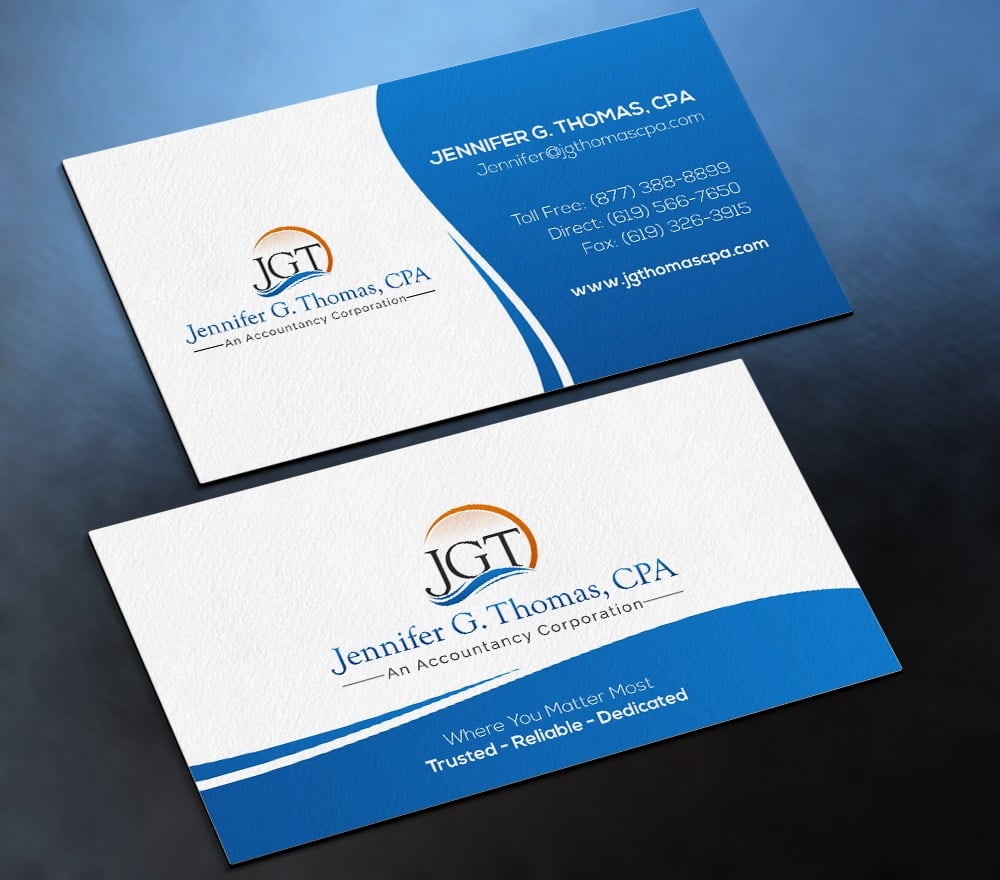 Jennifer G. Thomas, CPA An Accountancy Corporation logo design by fritsB