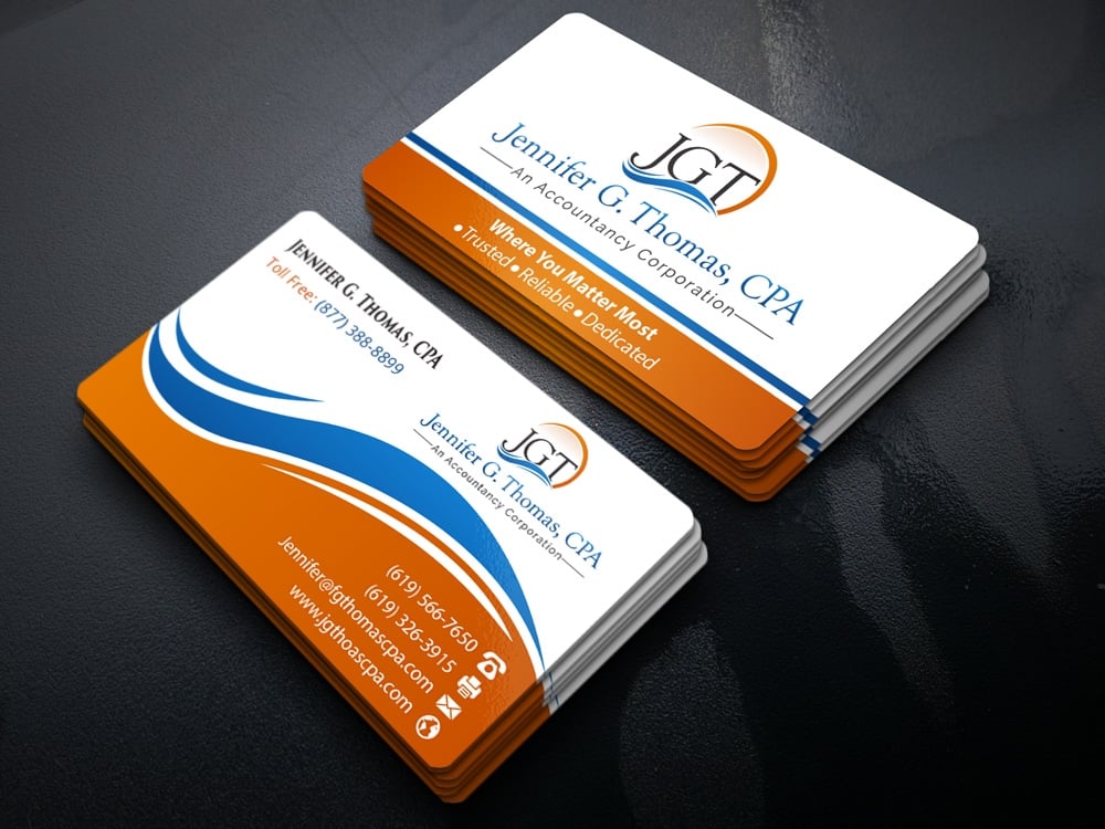 Jennifer G. Thomas, CPA An Accountancy Corporation logo design by Gelotine