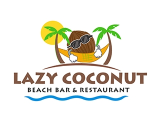 Lazy coconut Bar and Restaurant Logo Design - 48hourslogo