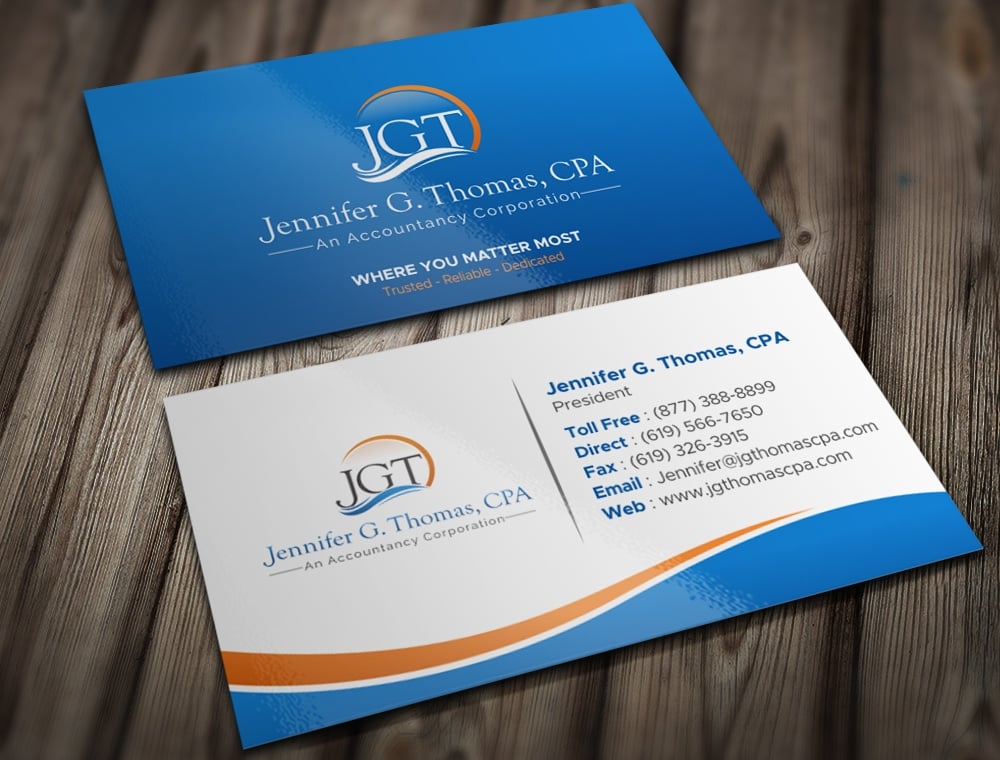 Jennifer G. Thomas, CPA An Accountancy Corporation logo design by Kindo