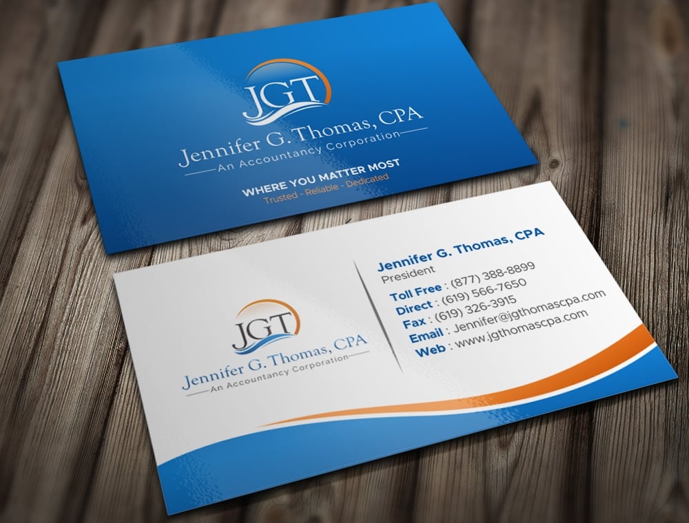 Jennifer G. Thomas, CPA An Accountancy Corporation logo design by Kindo