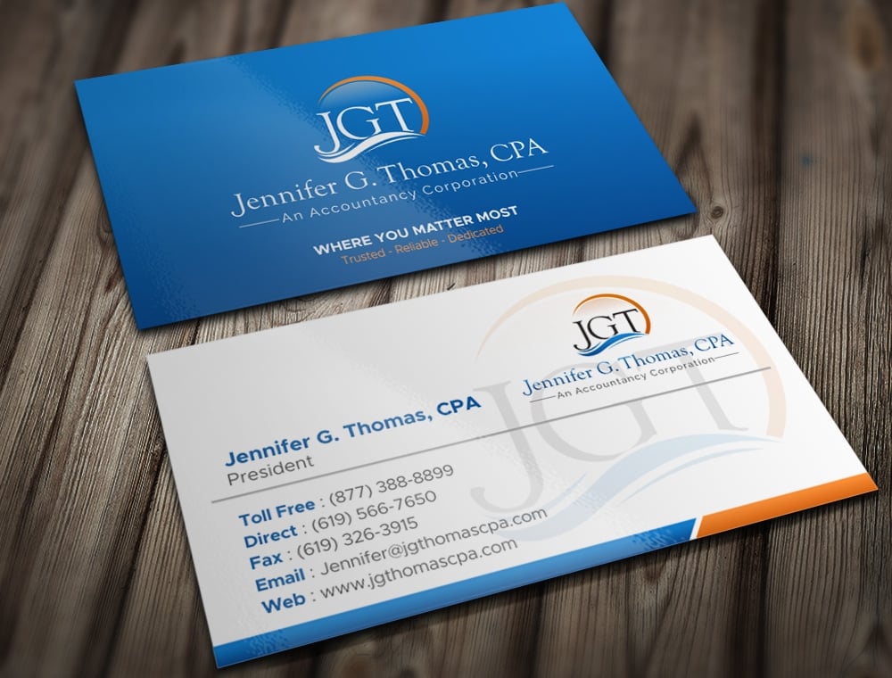 Jennifer G. Thomas, CPA An Accountancy Corporation logo design by Kindo