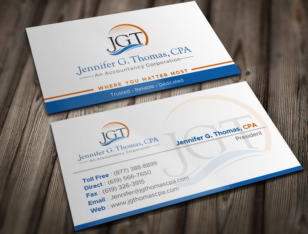 Jennifer G. Thomas, CPA An Accountancy Corporation logo design by Kindo