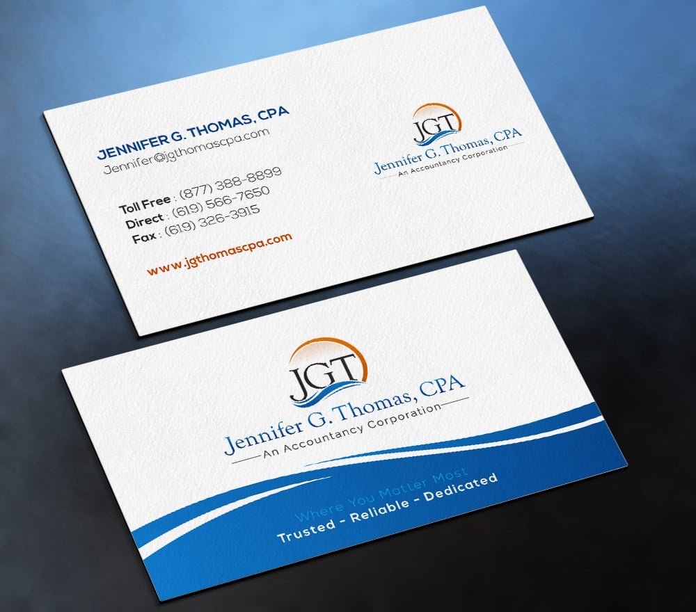 Jennifer G. Thomas, CPA An Accountancy Corporation logo design by fritsB