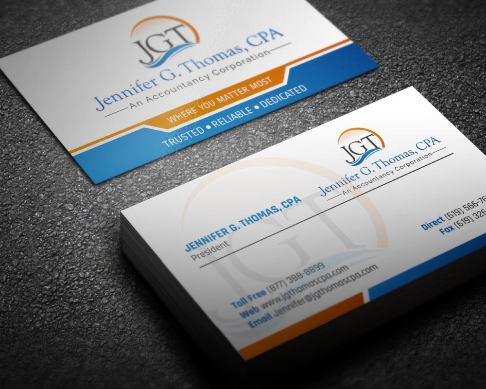 Jennifer G. Thomas, CPA An Accountancy Corporation logo design by Boomstudioz