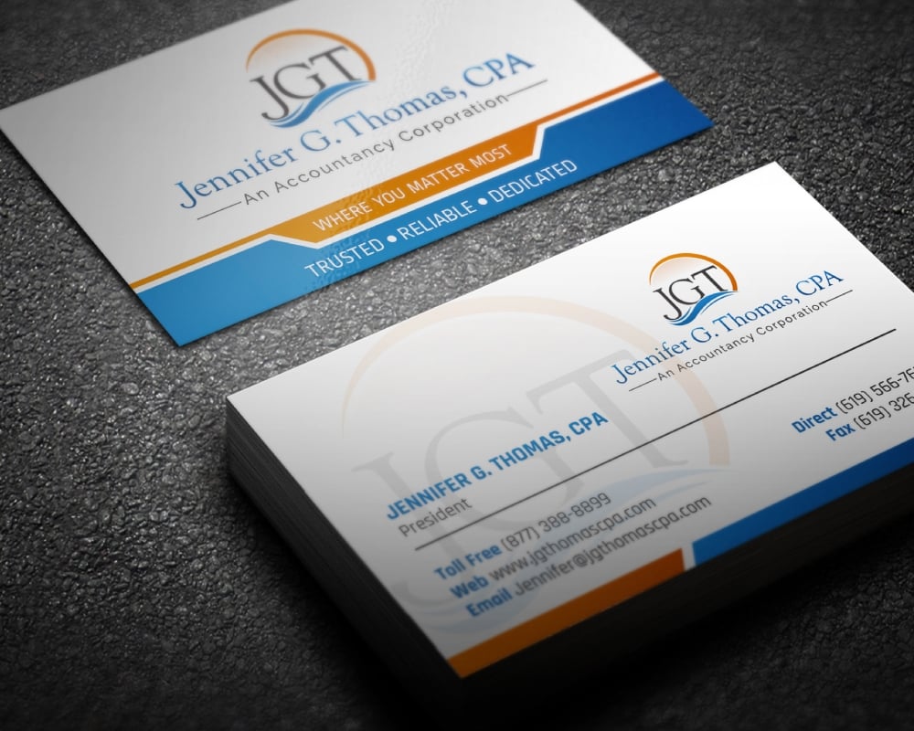 Jennifer G. Thomas, CPA An Accountancy Corporation logo design by Boomstudioz