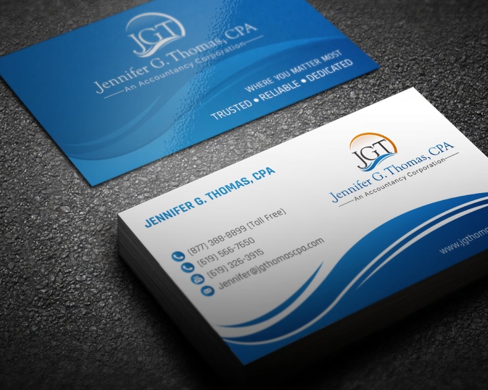 Jennifer G. Thomas, CPA An Accountancy Corporation logo design by Boomstudioz