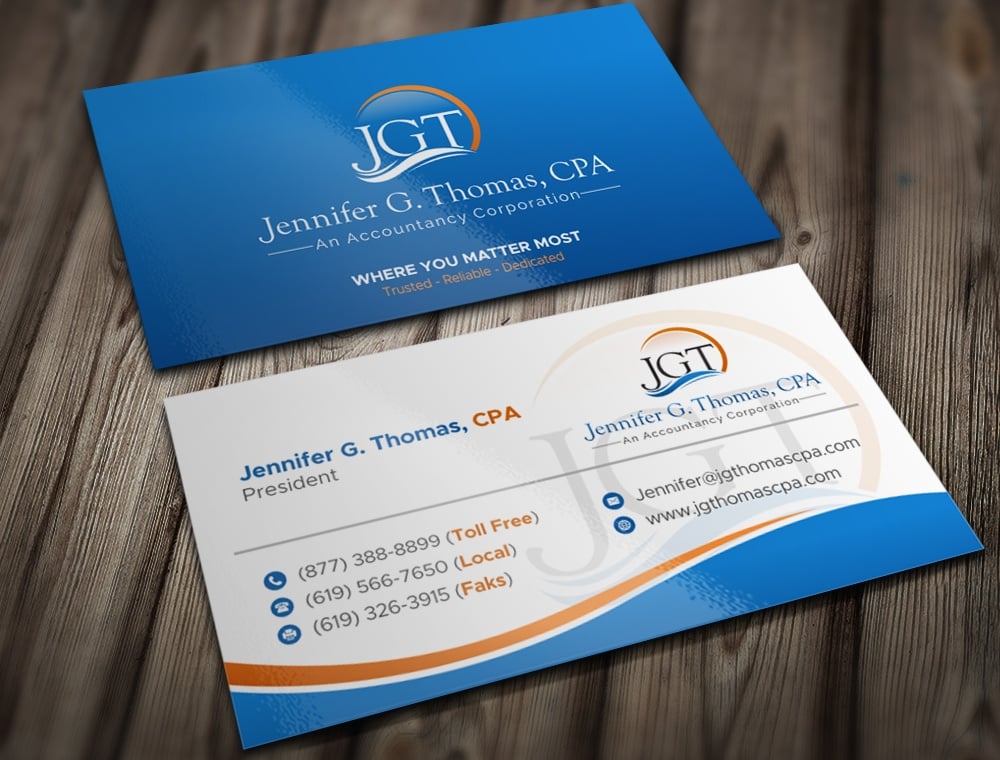 Jennifer G. Thomas, CPA An Accountancy Corporation logo design by Kindo