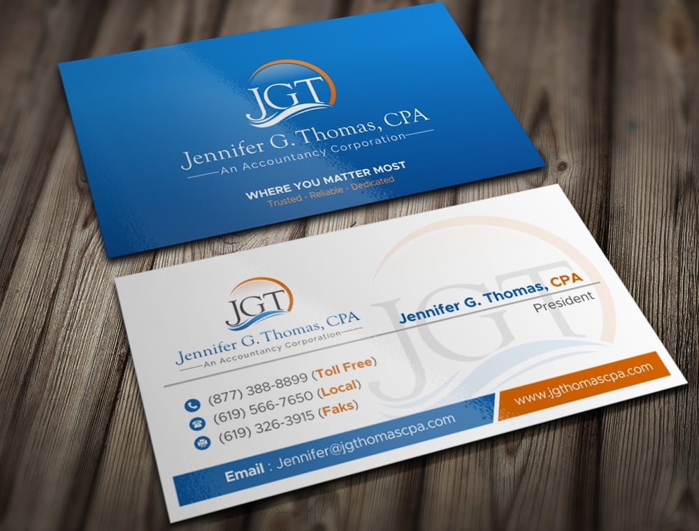 Jennifer G. Thomas, CPA An Accountancy Corporation logo design by Kindo