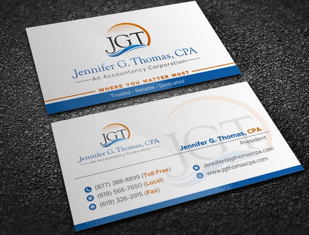 Jennifer G. Thomas, CPA An Accountancy Corporation logo design by Kindo