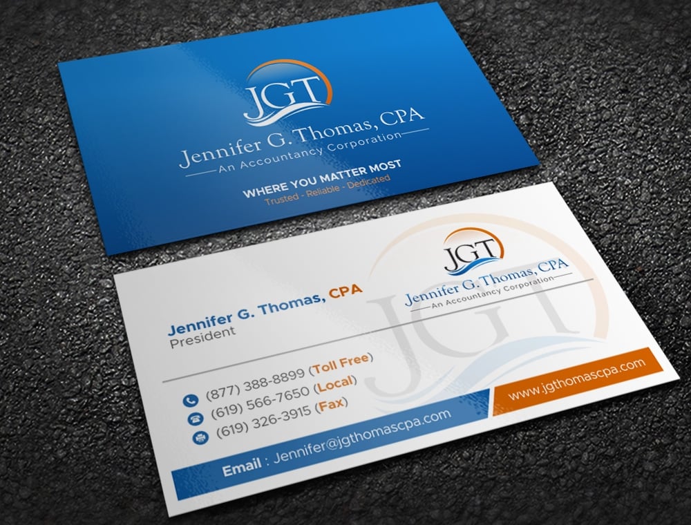 Jennifer G. Thomas, CPA An Accountancy Corporation logo design by Kindo