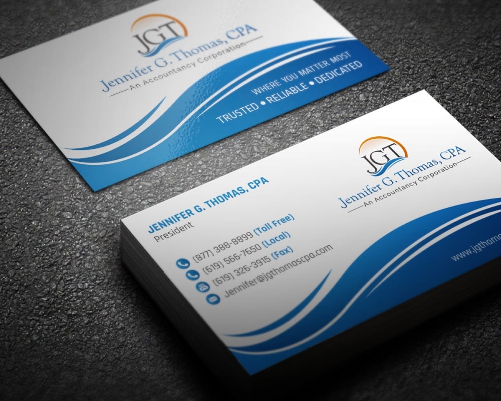 Jennifer G. Thomas, CPA An Accountancy Corporation logo design by Boomstudioz