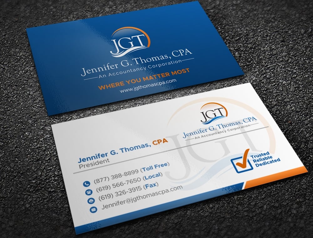 Jennifer G. Thomas, CPA An Accountancy Corporation logo design by Kindo