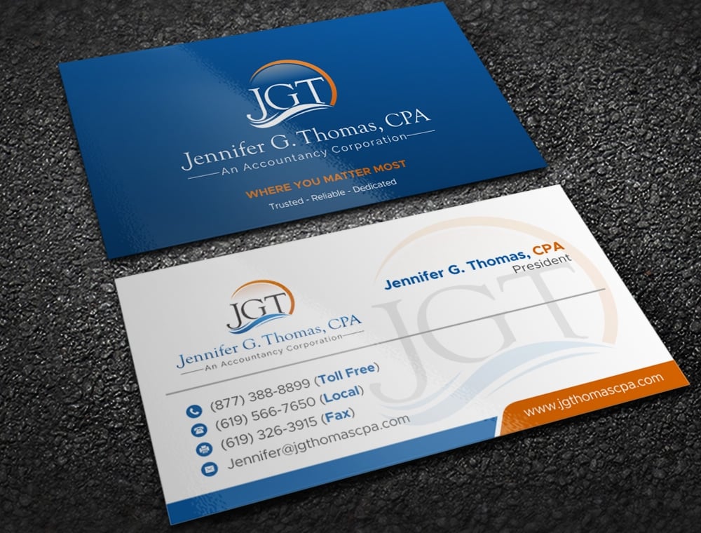 Jennifer G. Thomas, CPA An Accountancy Corporation logo design by Kindo