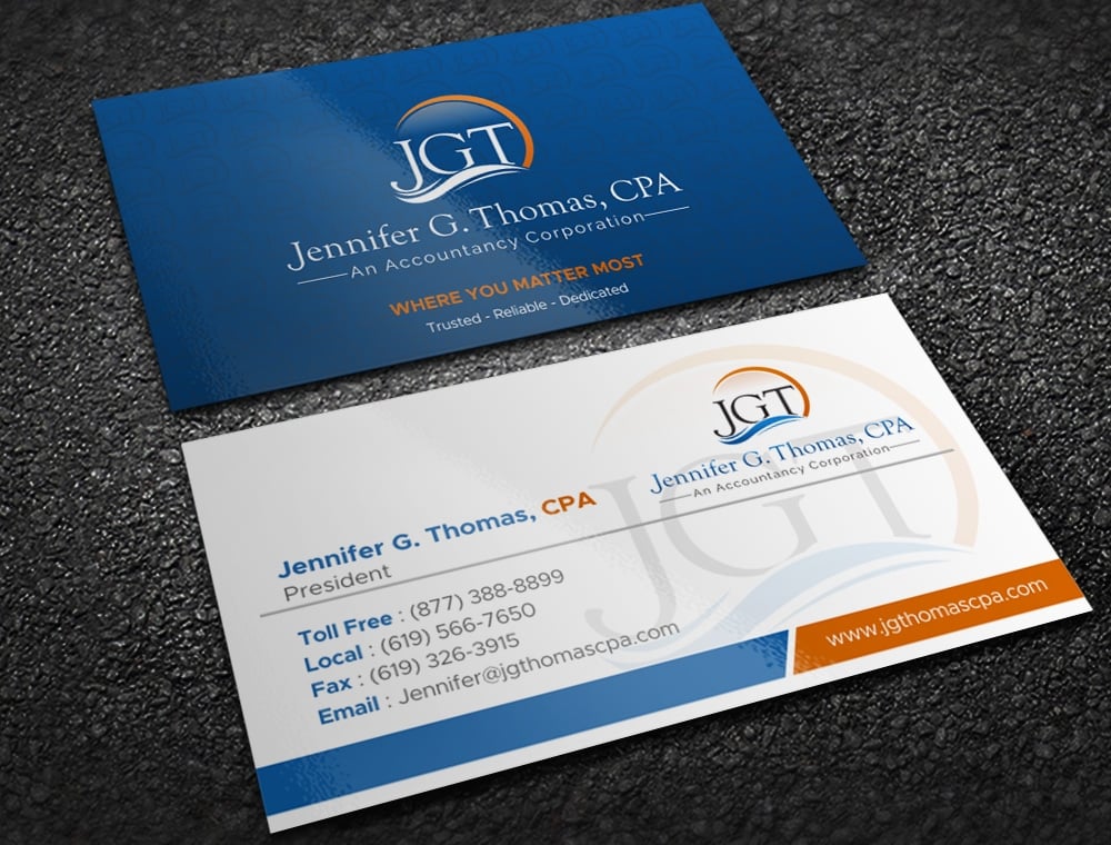 Jennifer G. Thomas, CPA An Accountancy Corporation logo design by Kindo