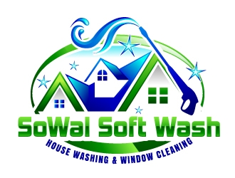 SoWal Soft Wash                House Washing & Window Cleaning logo design by uttam