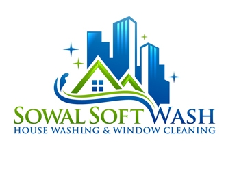 SoWal Soft Wash                House Washing & Window Cleaning logo design by DreamLogoDesign