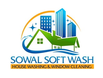 SoWal Soft Wash                House Washing & Window Cleaning logo design by DreamLogoDesign