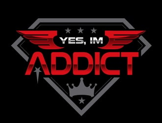 YES, IM ADDICT logo design by DreamLogoDesign
