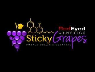 Sticky Grapes  logo design by DreamLogoDesign