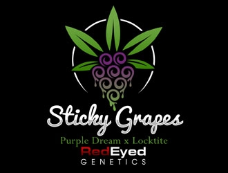 Sticky Grapes  logo design by DreamLogoDesign