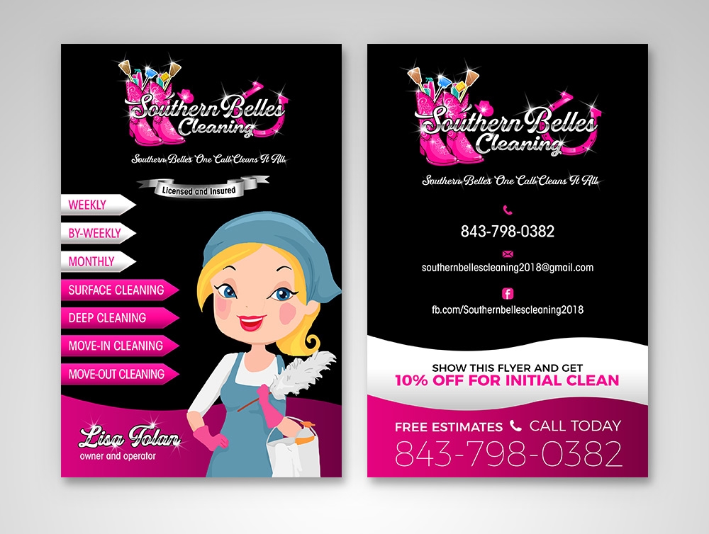 Southern Belles Cleaning logo design by Frenic