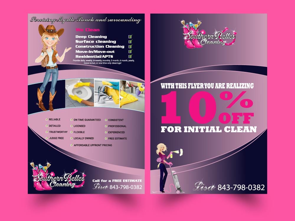 Southern Belles Cleaning logo design by bulatITA