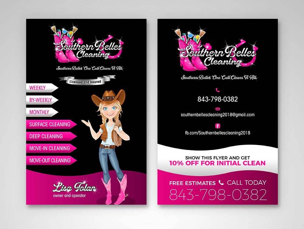 Southern Belles Cleaning logo design by Frenic