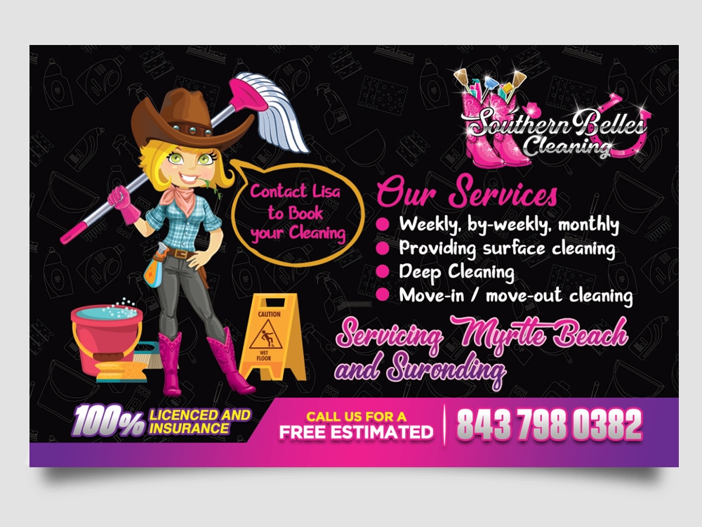 Southern Belles Cleaning logo design by Realistis